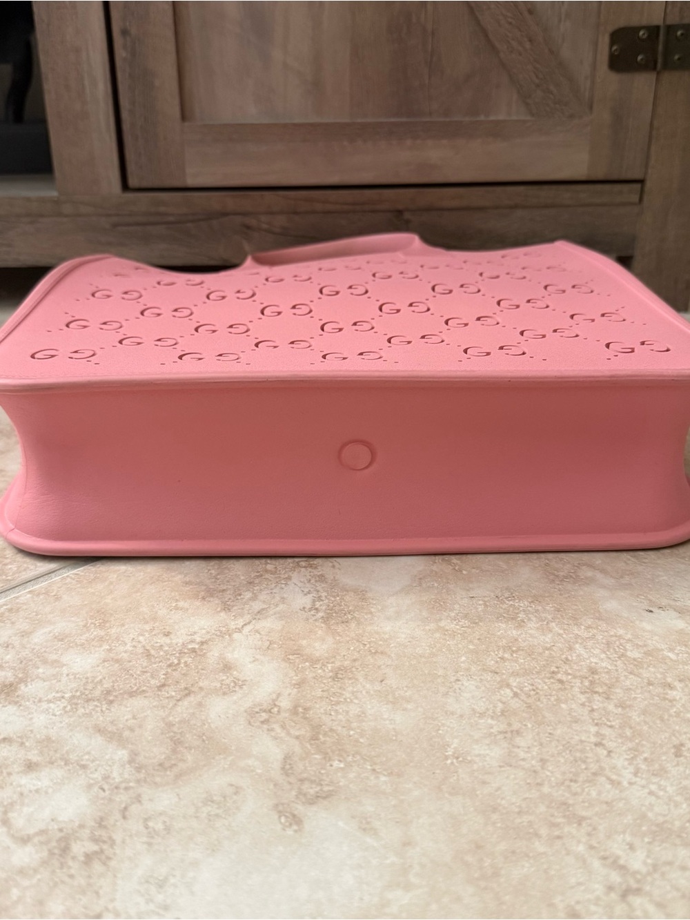 Gucci Pink Perforated GG Rubber Tote - Picture 5 of 9